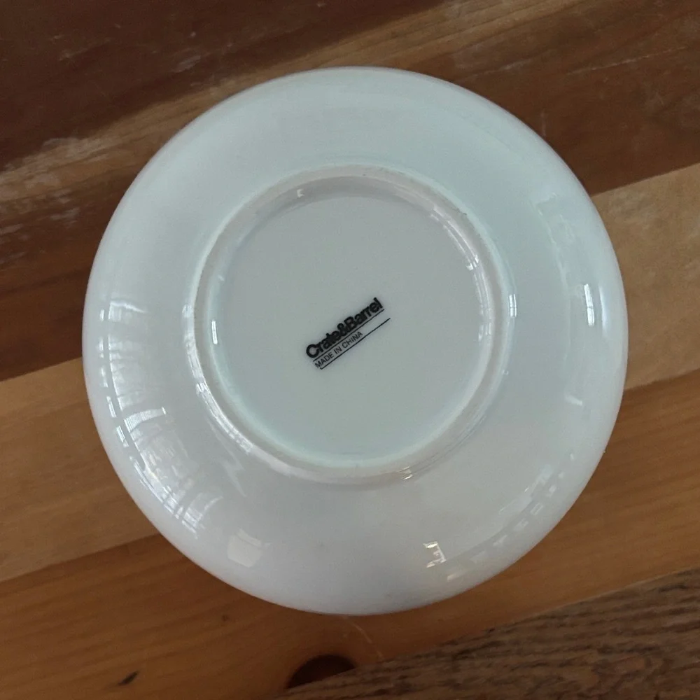 Crate&Barrel Glossy Stoneware White Bowl